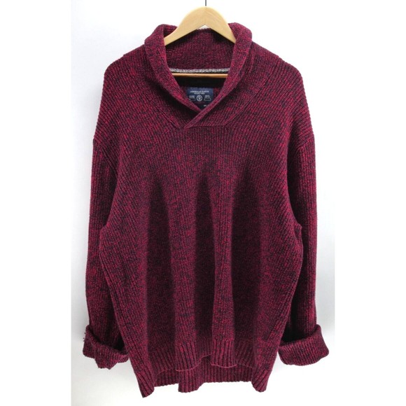 American Eagle Red Athletic Fit Wool Blend Neck Long Sleeve Sweater XXL 2XL - Picture 1 of 7